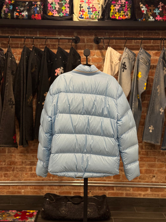 Chrome Hearts Baby Blue Puffer Jacket With Hood