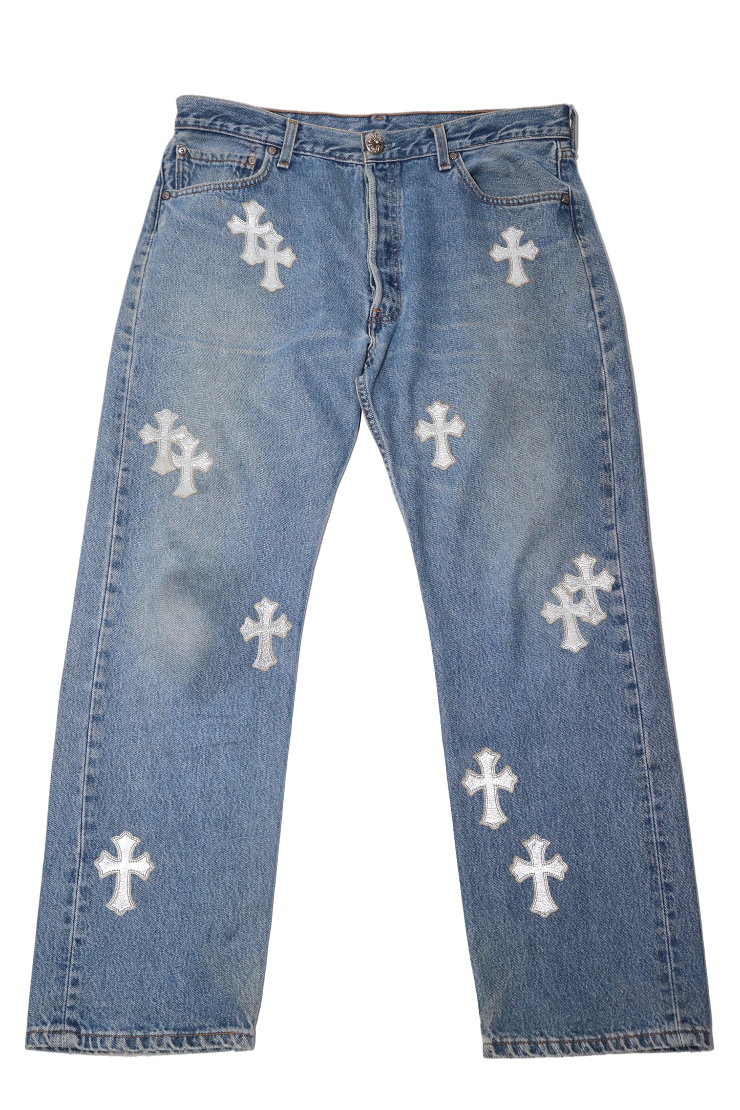 Chrome Hearts Silver Cross Patch Levi Jeans (Drake)