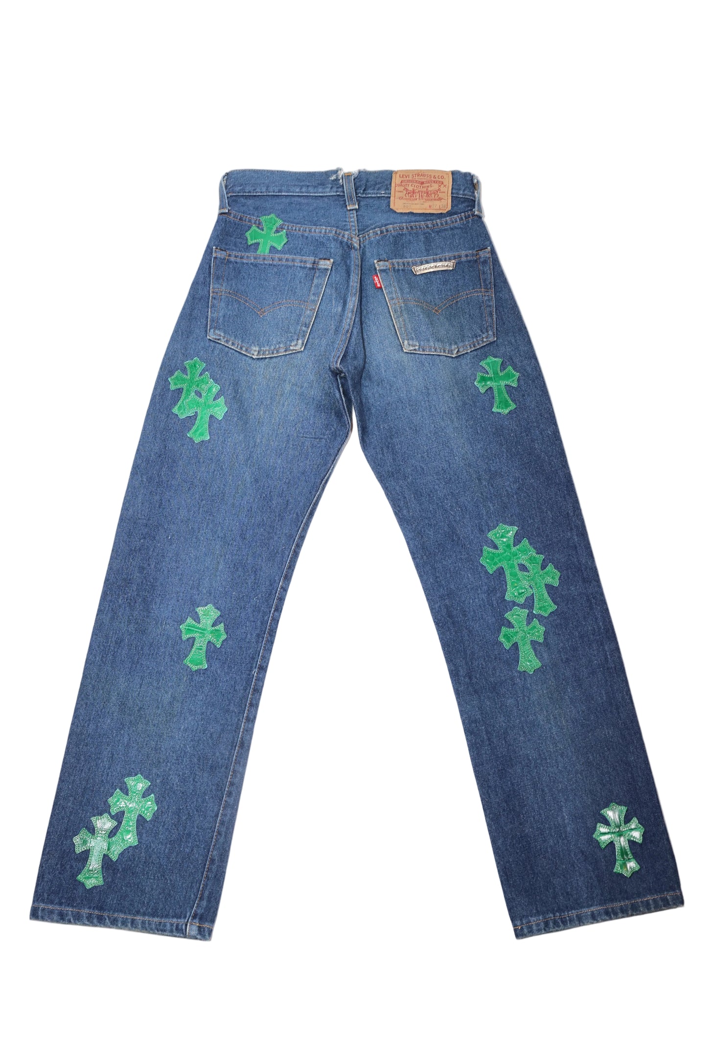 Chrome Hearts Green Crocodile Cross Patch Levi Jeans