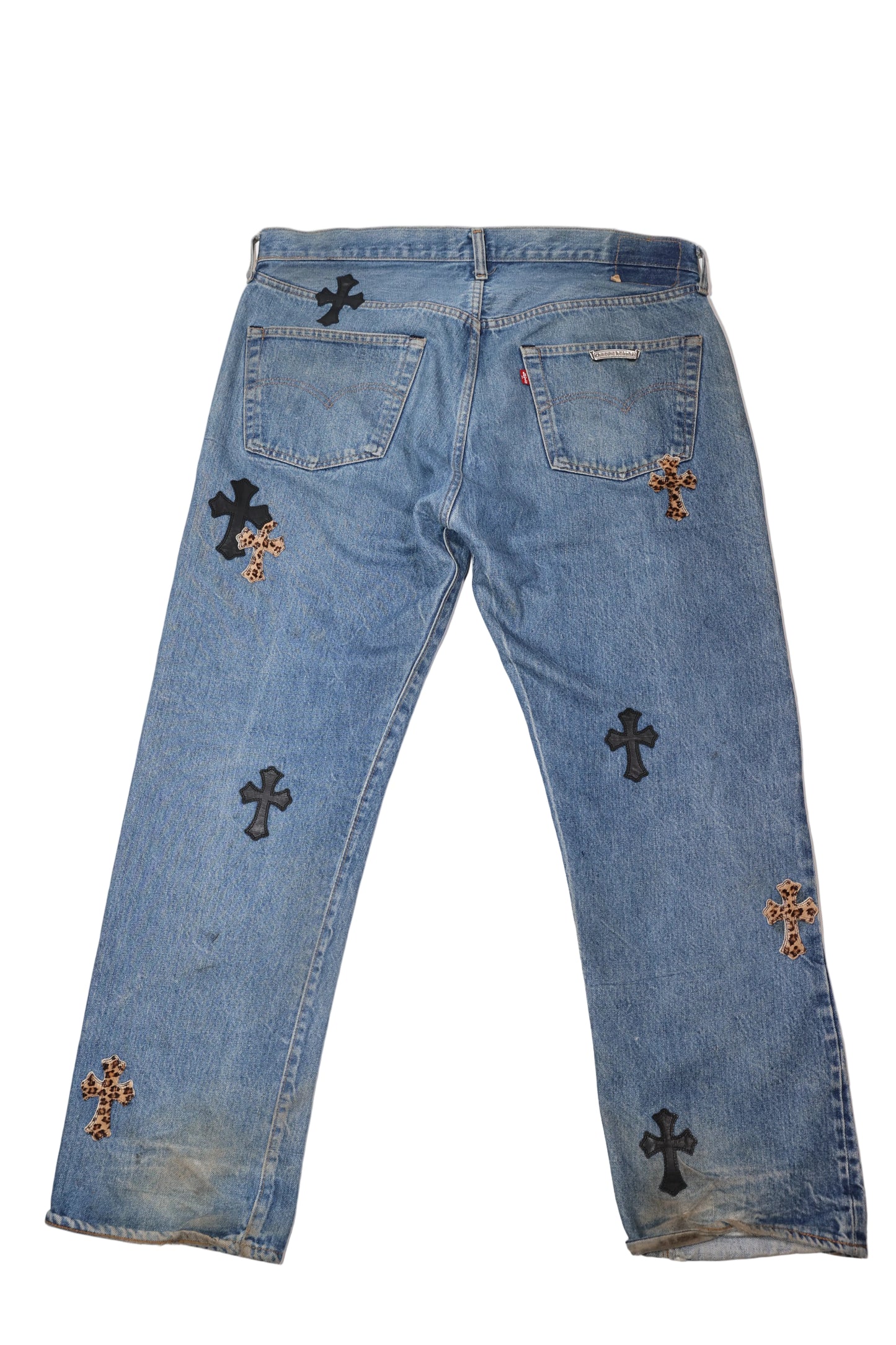 Chrome Hearts Cheetah Cross Patch Levi Jeans