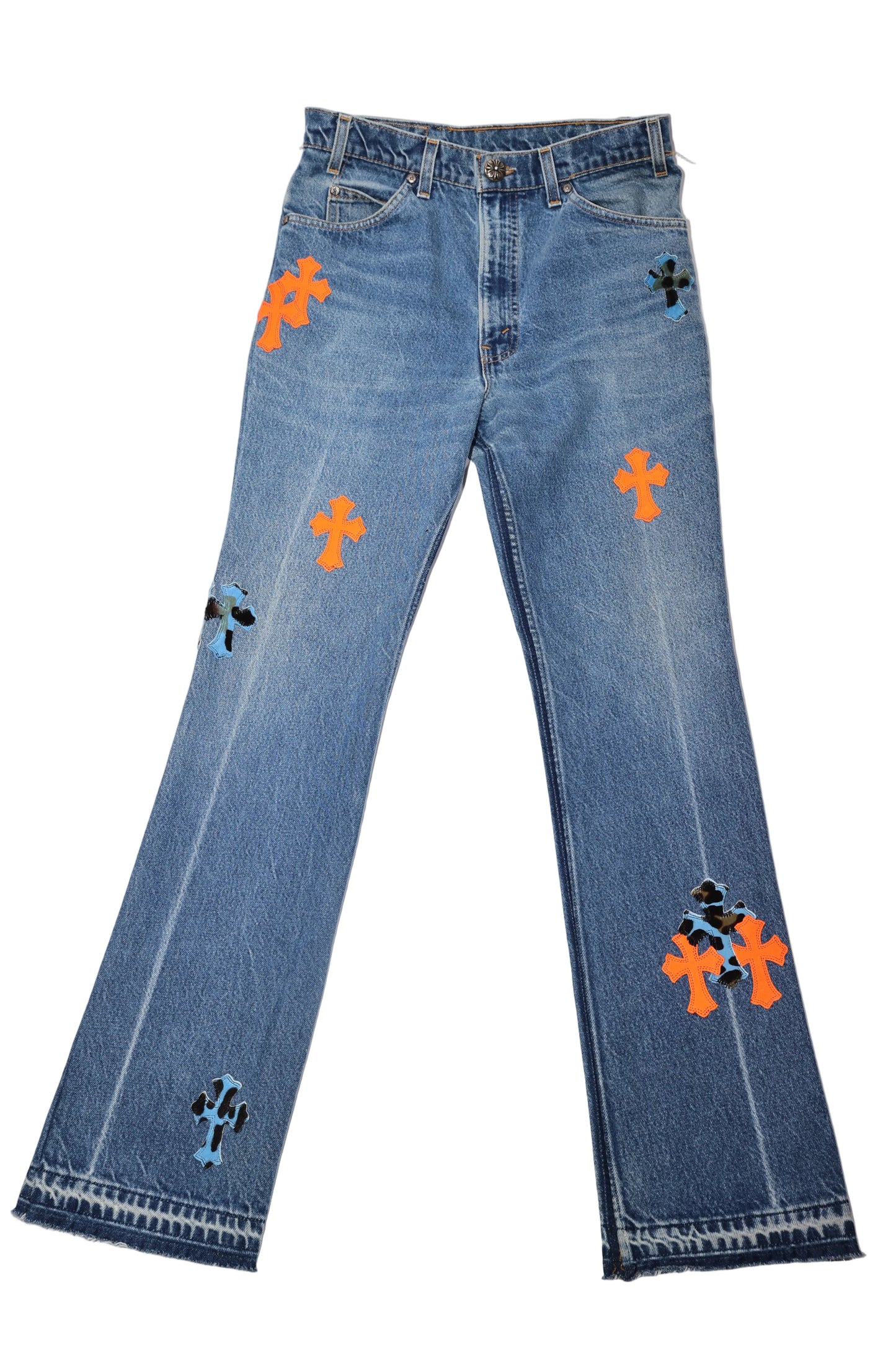 Chrome Hearts Orange Cross Patch St Barth Levi Jeans