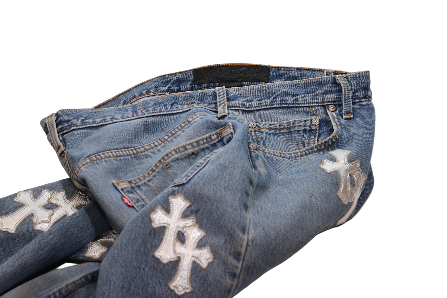 Chrome Hearts Silver Cross Patch Levi Jeans (Drake)