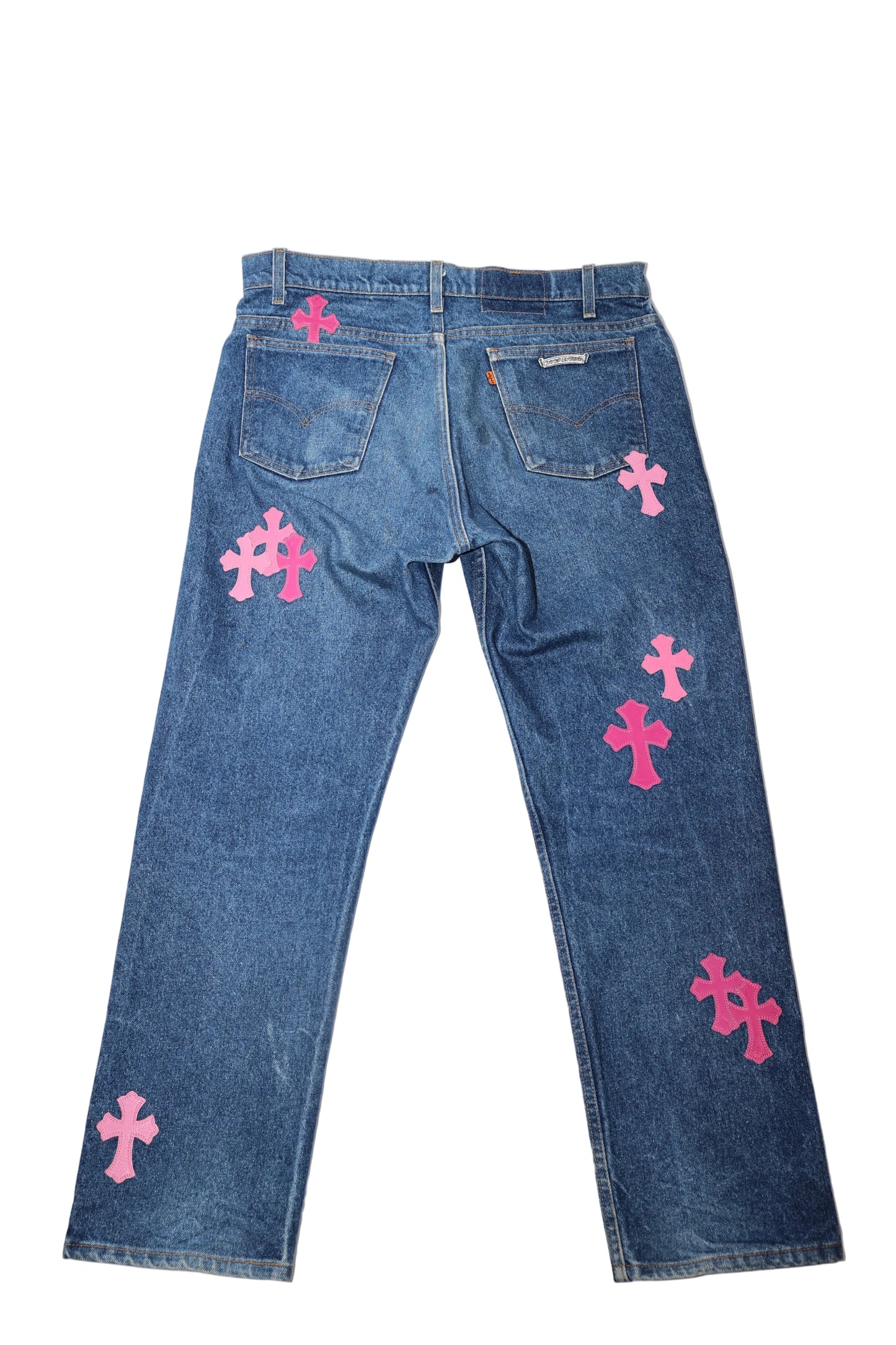 Chrome Hearts Pink Cross Patch Levi Jeans