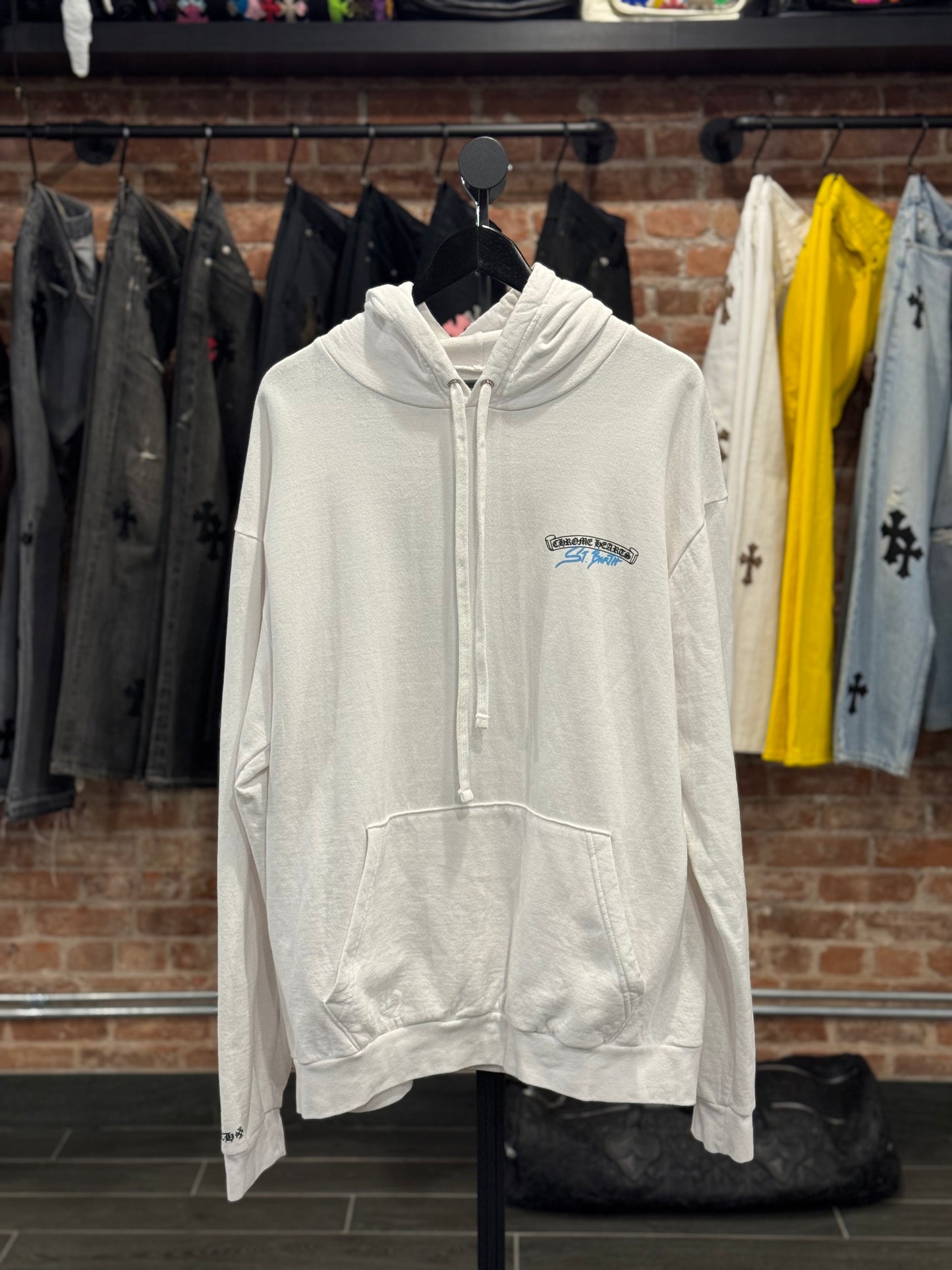 Chrome Hearts White St. Barth Exclusive Horseshoe Hoodie