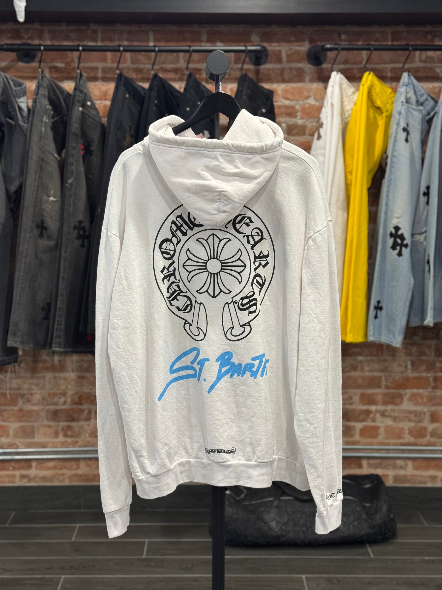 Chrome Hearts White St. Barth Exclusive Horseshoe Hoodie