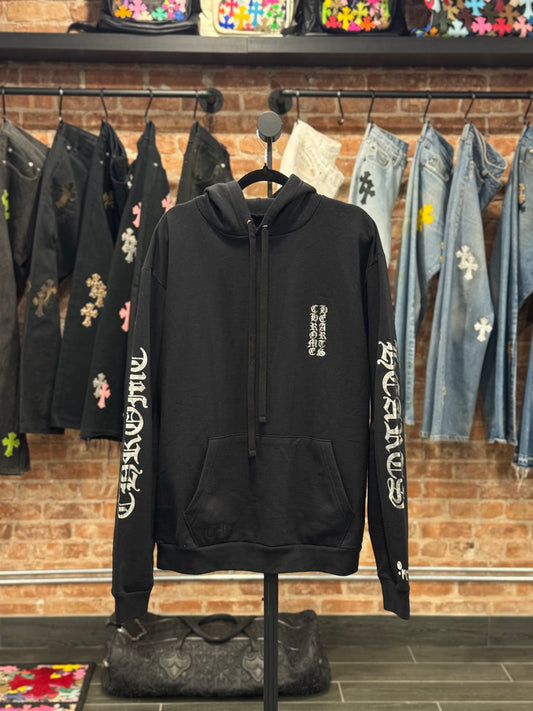 Chrome Hearts Silver Foil Vertical Logo Hoodie