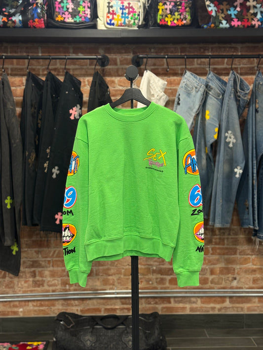 Chrome Hearts Matty Boy Green Sex Records Crewneck