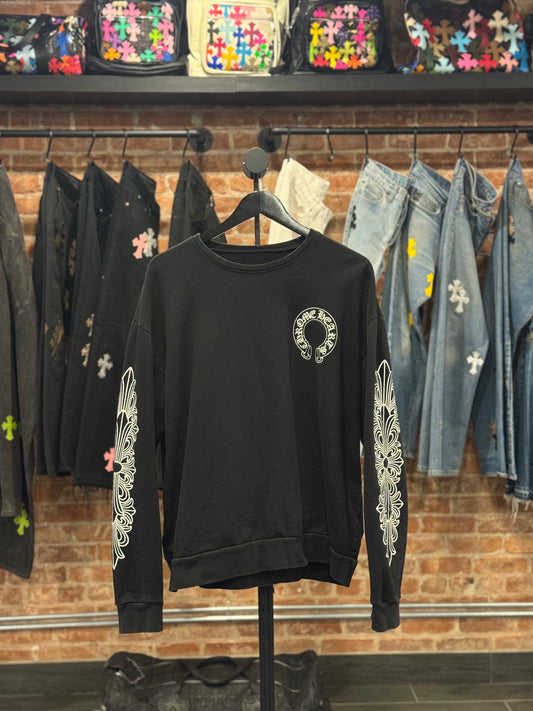 Chrome Hearts Floral Horseshoe Logo Crewneck