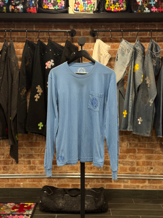 Chrome Hearts Baby Blue Miami Exclusive Horseshoe Longsleeve T-shirt