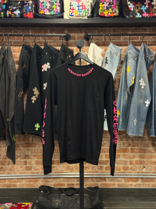 Chrome Hearts Pink Neck Scroll Longsleeve T-shirt