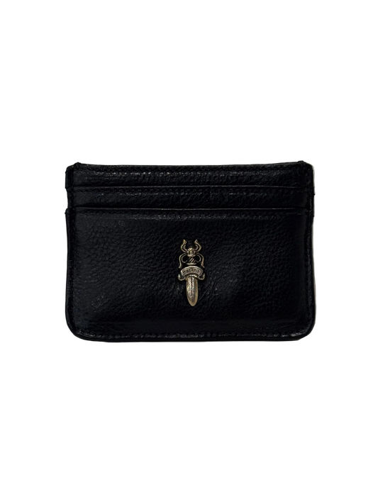 Chrome Hearts Silver Dagger Leather Card Holder