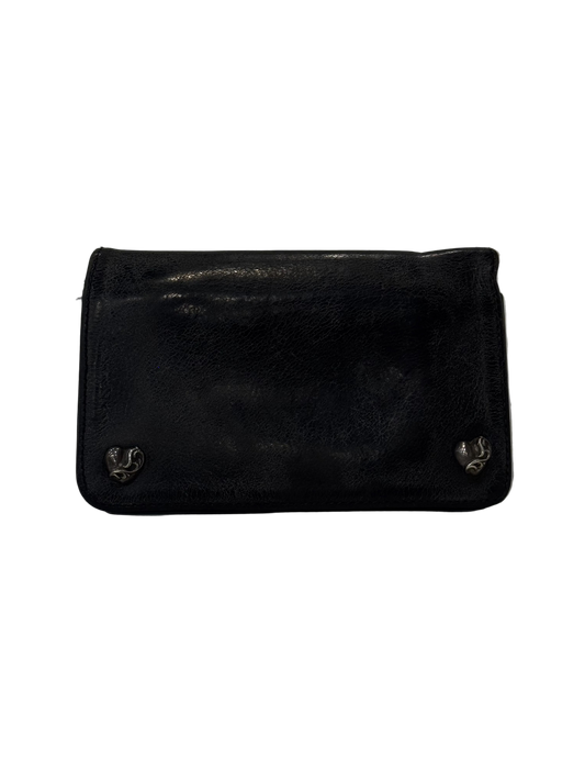 Chrome Hearts Heart Button Leather Wallet