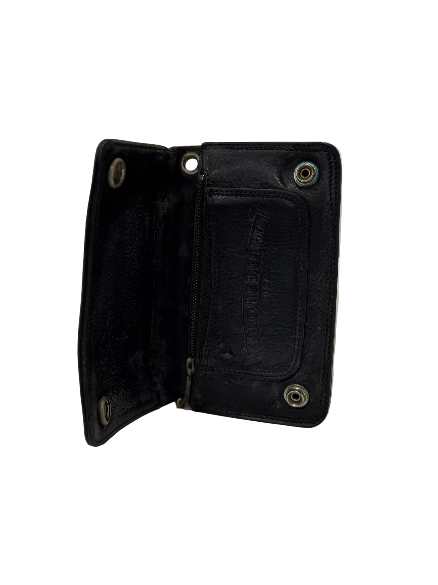 Chrome Hearts Heart Button Leather Wallet