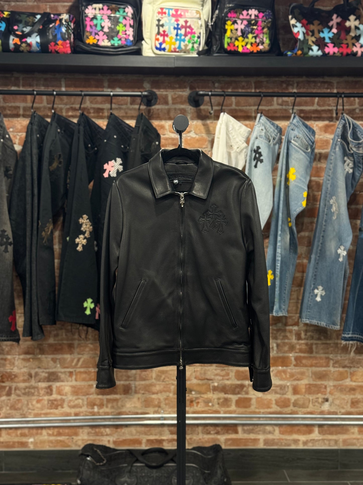 Chrome Hearts Triple Cross Leather Jacket
