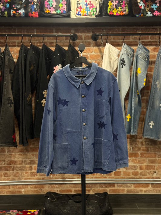 Chrome Hearts Denim Star Patch French Work Jacket