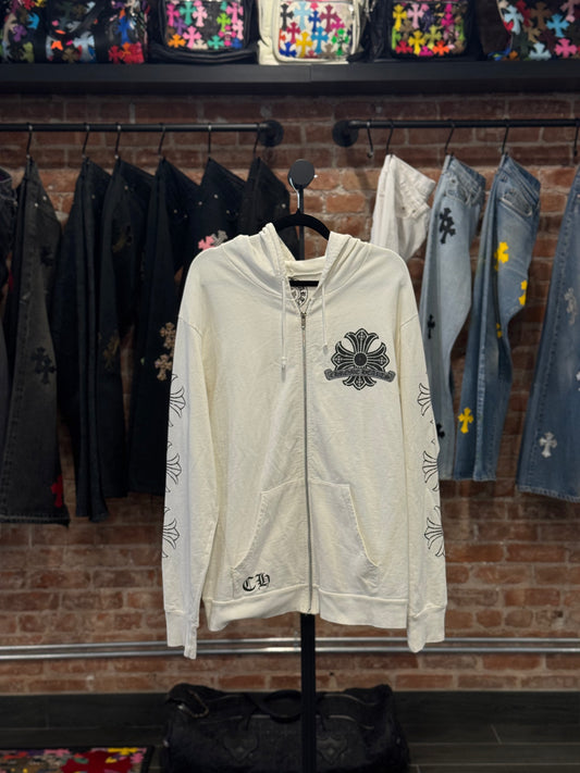 Vintage Chrome Hearts White Horseshoe Plus Zip-Up