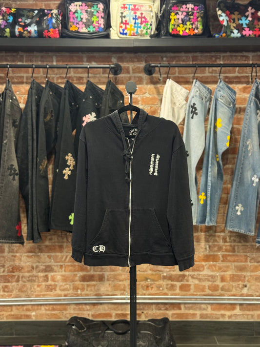 Vintage Chrome Hearts Vertical Logo Triple Cross Zip-Up