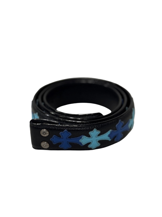 Chrome Hearts Blue Cross Patch Belt Strap