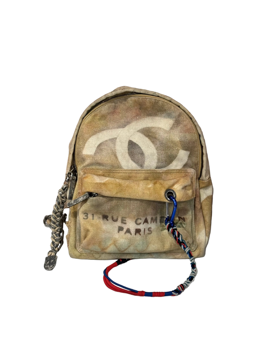 Chanel Graffiti Canvas Backpack