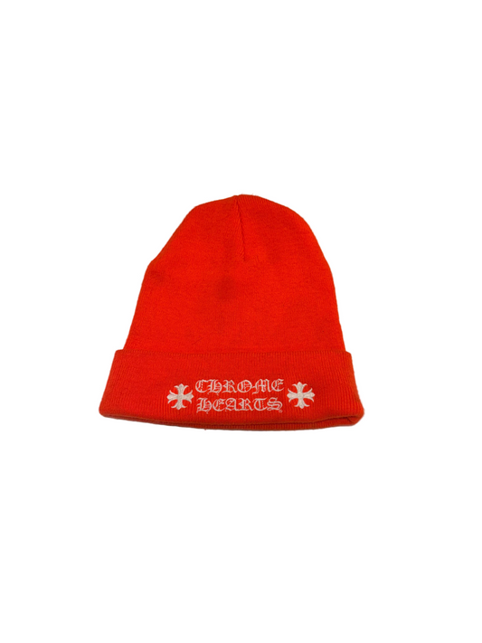 Chrome Hearts Orange Logo Embroidered Beanie