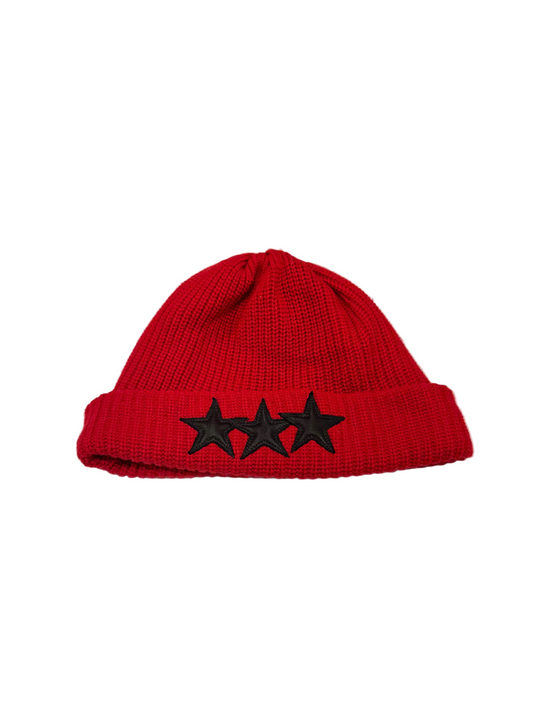 Chrome Hearts Red Star Patch Red Wool Beanie
