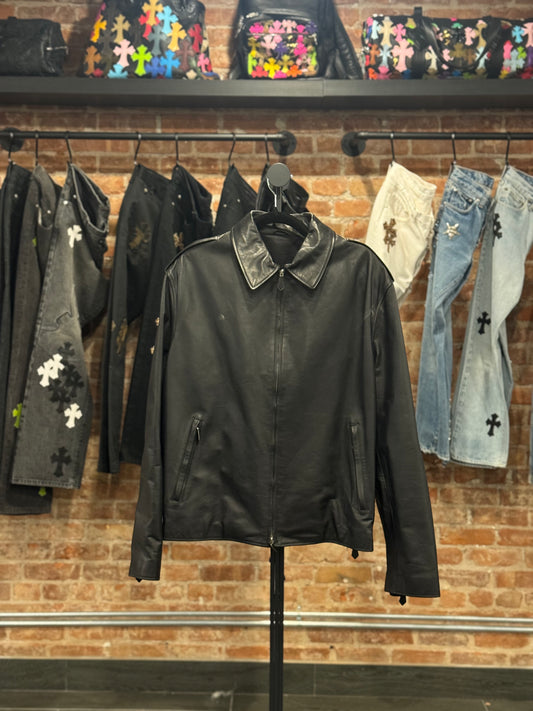 Hermes Custom Black Leather Jacket