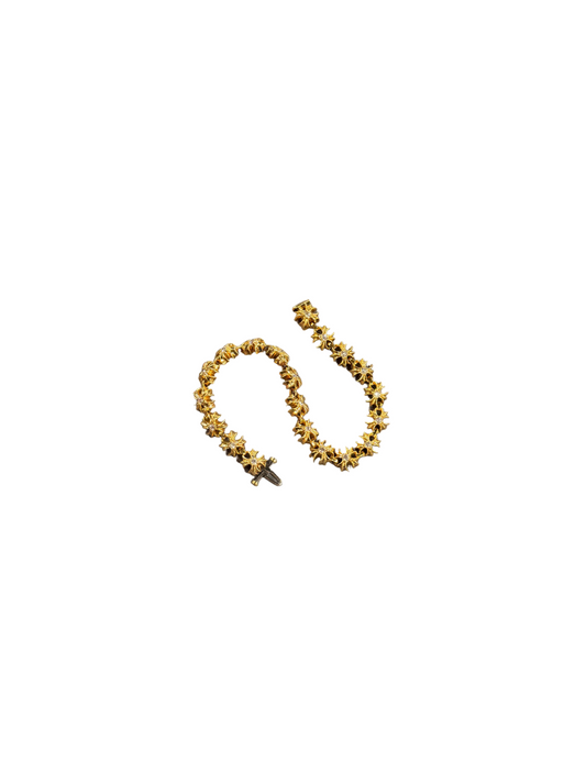 Chrome Hearts Cross Link Gold Diamond Bracelet
