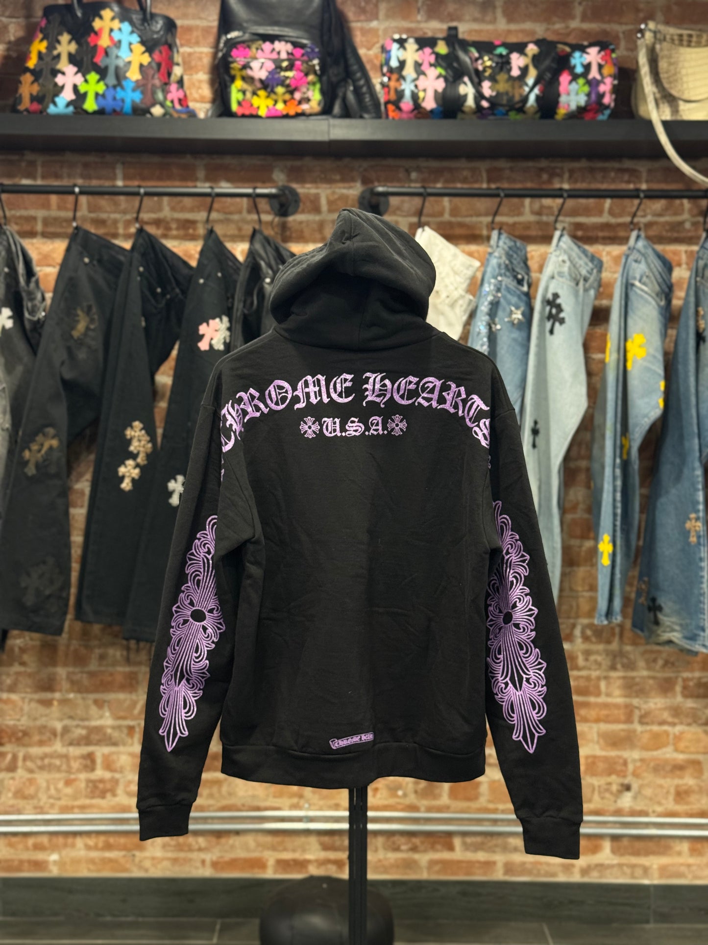 Chrome Hearts Purple Glitter Friends & Family Hoodie
