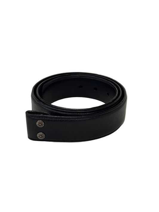 Chrome Hearts Black Leather Belt Strap