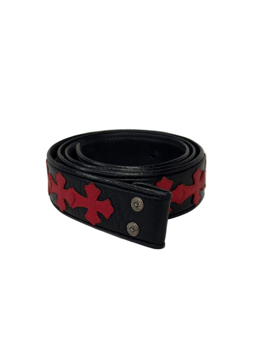 Chrome Hearts Red Cross Patch Belt Strap