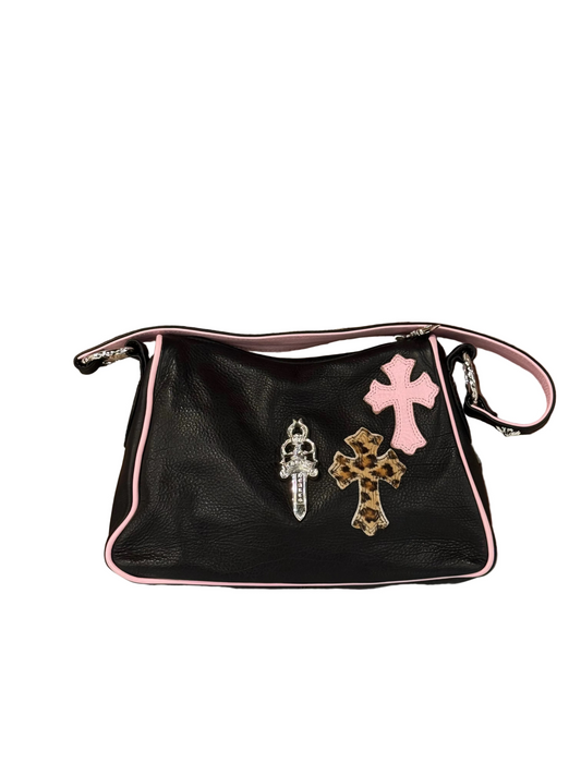 Chrome Hearts Pink & Cheetah Cross Patch Chicken Nugget Bag