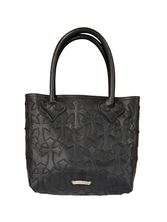 Chrome Hearts Black Cross Patch Tote Bag