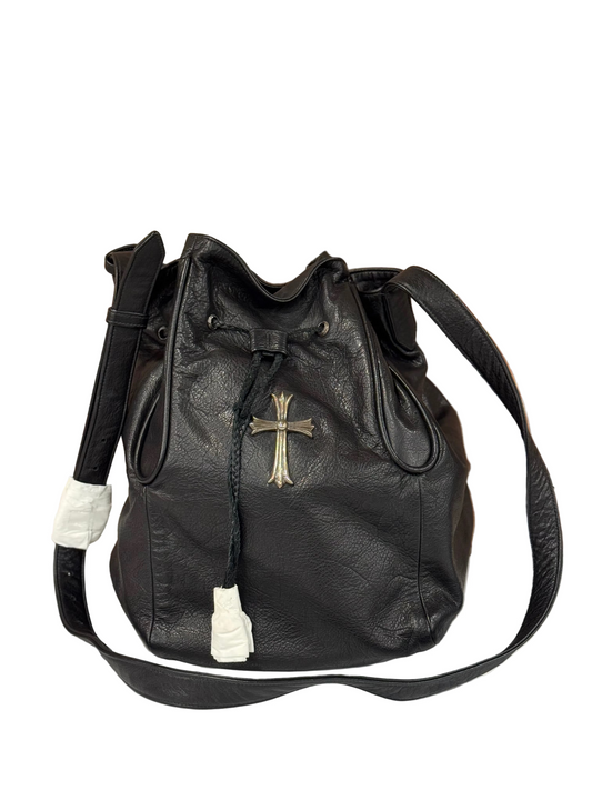 Chrome Hearts Silver Cross Drawstring Bag