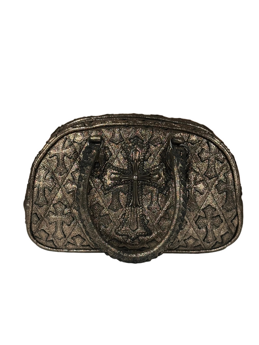 Chrome Hearts Cross Cemetery Bronze Bowling Bag