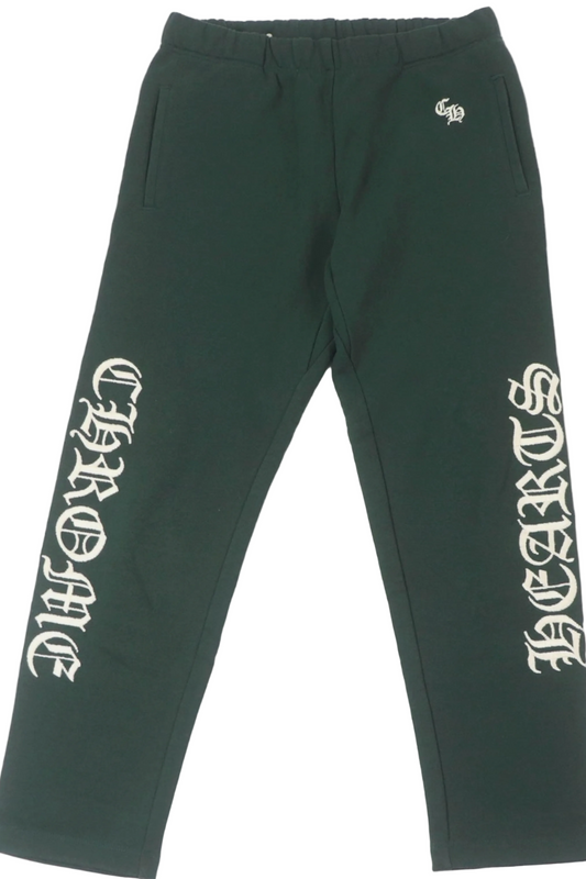 Chrome Hearts Green Embroidered CH Logo Sweatpants